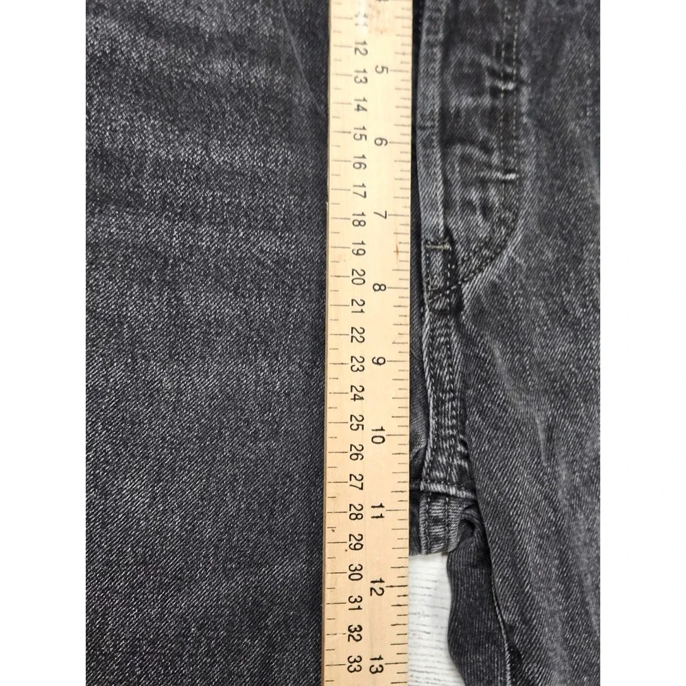 Levi's 501 Skinny Premium Jeans Womens 29x28 Black Distressed Mom Denim Pants